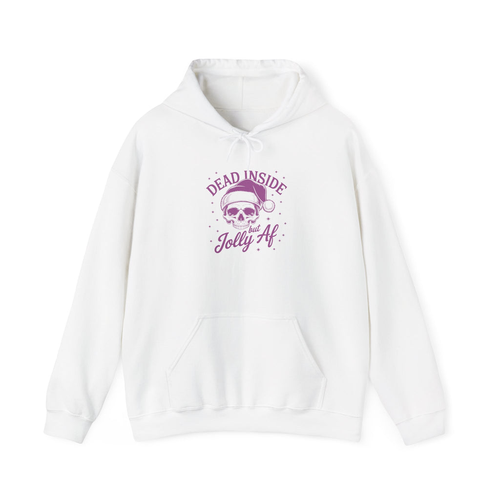 Dead Inside, Jolly AF Hoodie - Unisex Heavy Blend™ Sweatshirt for Holiday Cheer