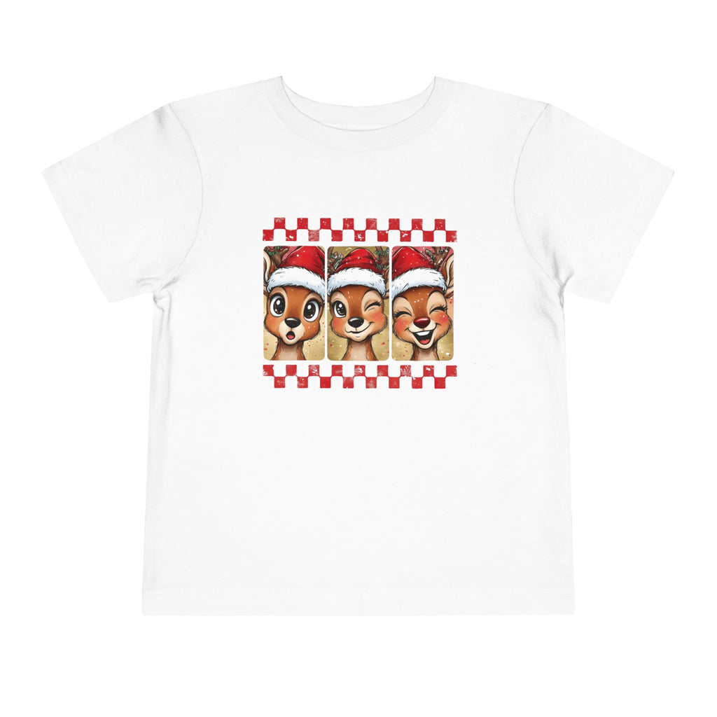 Festive Toddler Short Sleeve Tee with Cute Animal Design