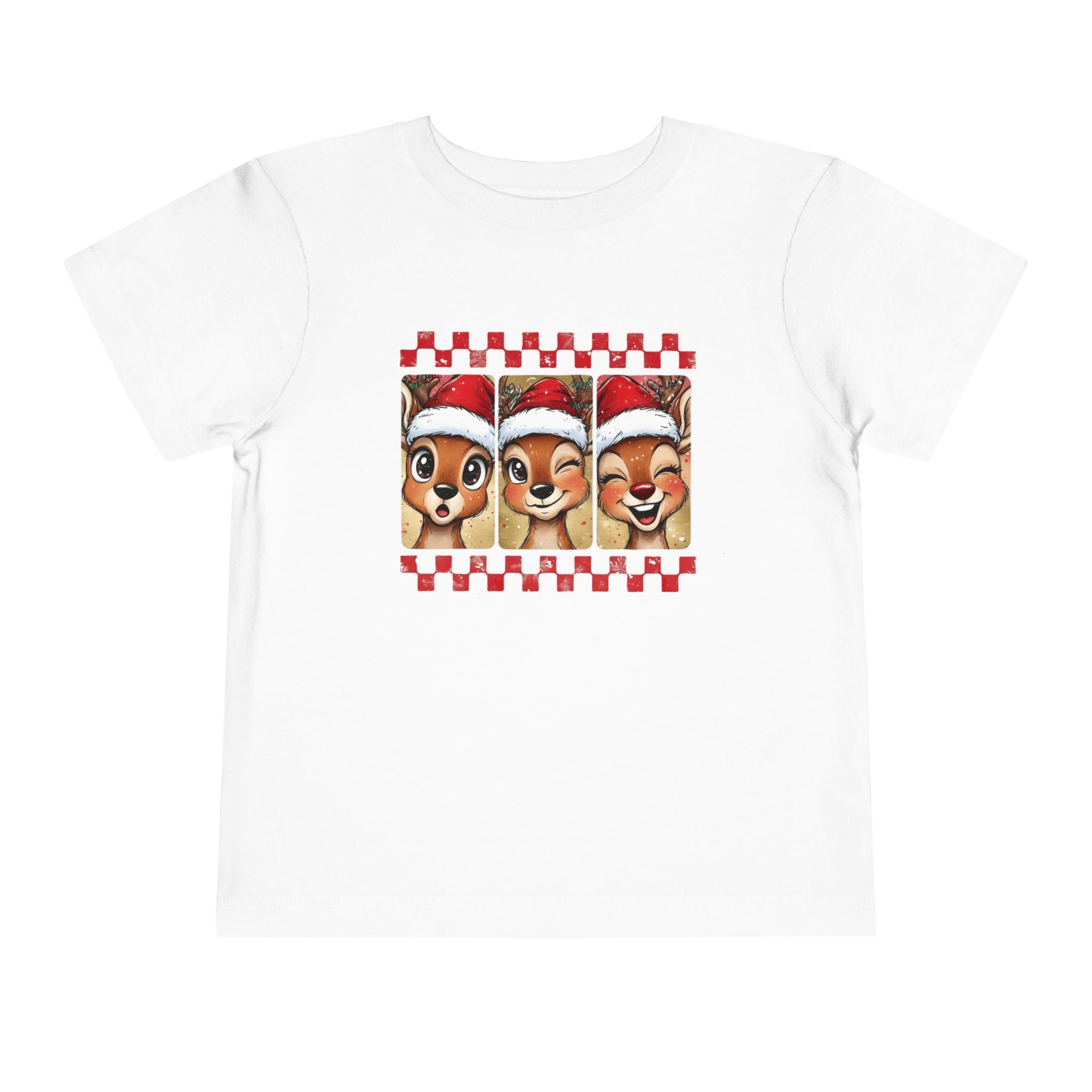 Festive Toddler Short Sleeve Tee with Cute Animal Design