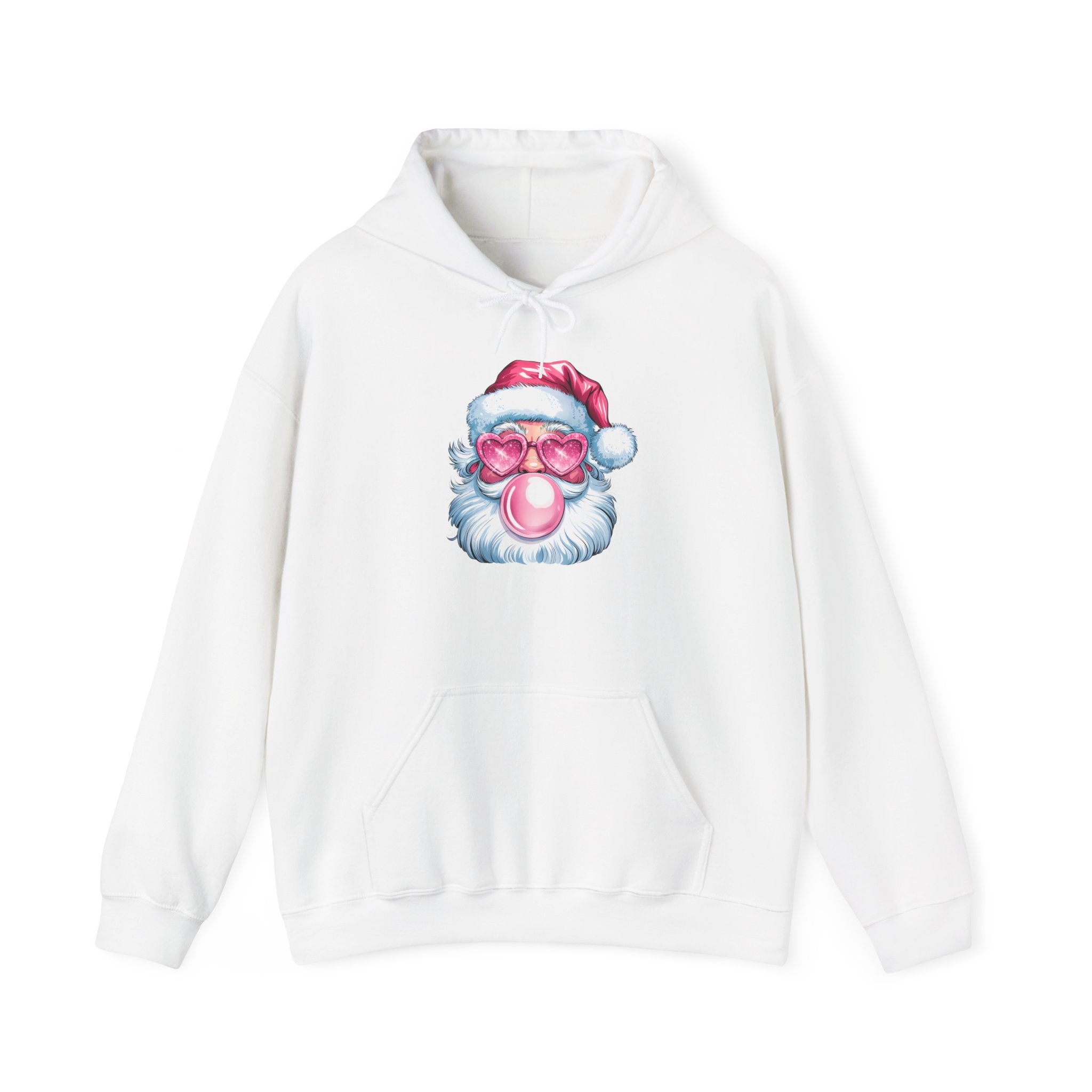 Funny Santa Bubble Gum Holiday Hoodie, Christmas Jumper, Xmas Sweatshirt, Winter Pullover, Festive Hooded Top