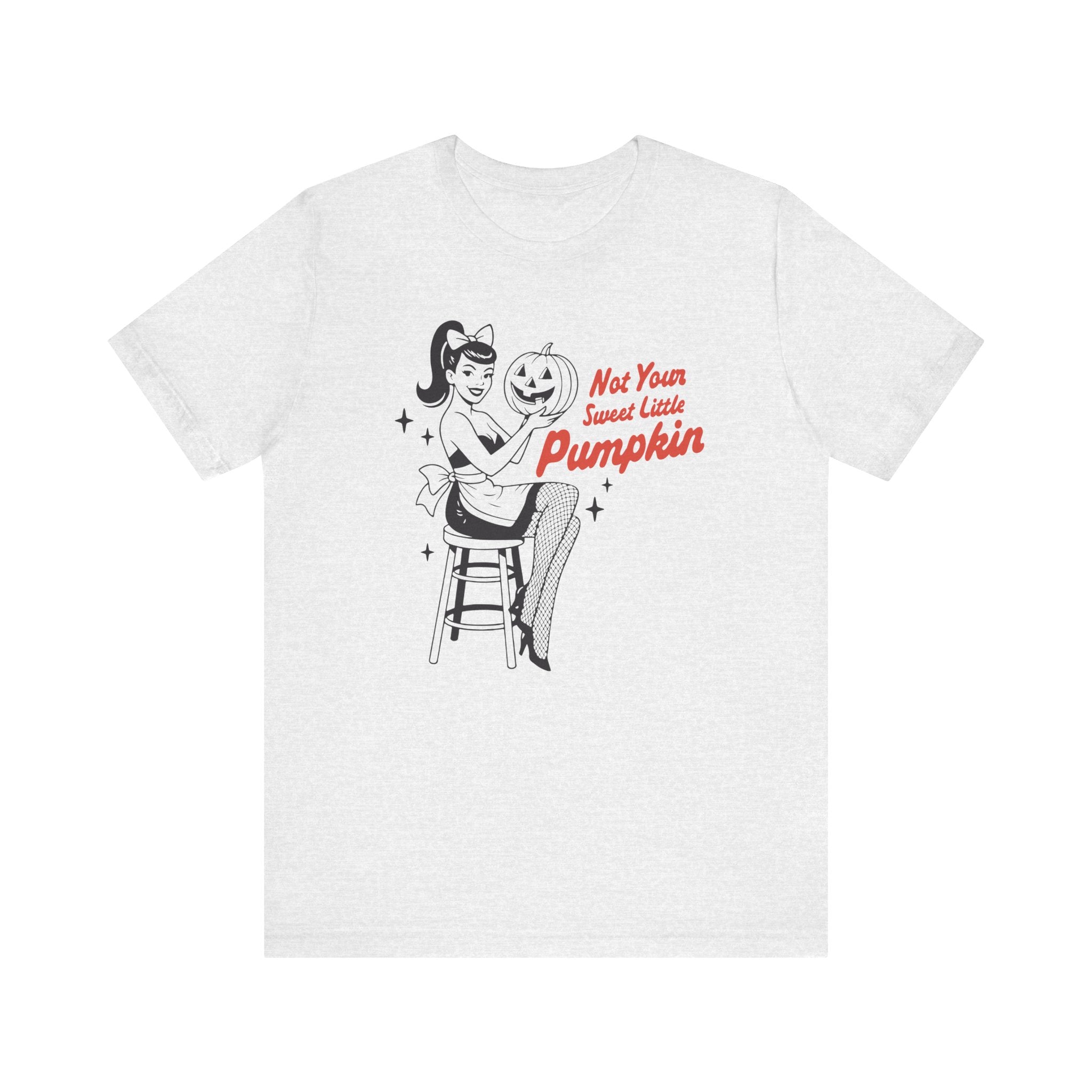 Halloween Vintage Pin-Up Tee, Not Your Sweet Little Pumpkin Shirt, Unisex Short Sleeve T-Shirt, Cute Gift for Fall, Spooky Season Fashion