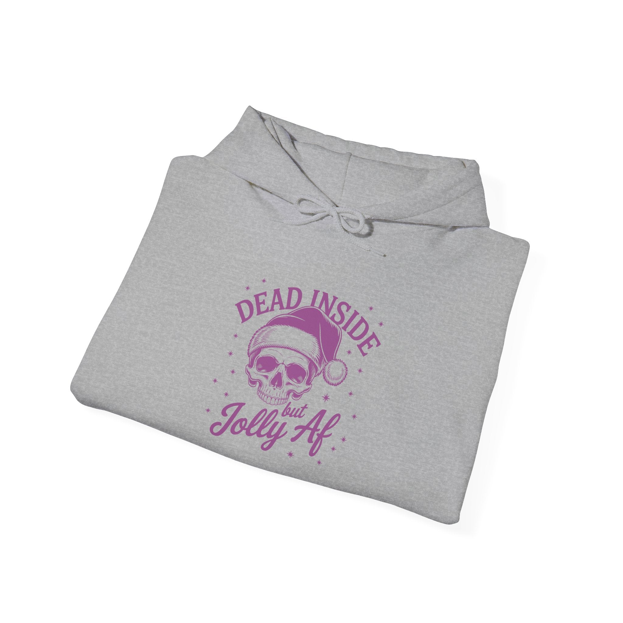 Dead Inside, Jolly AF Hoodie - Unisex Heavy Blend™ Sweatshirt for Holiday Cheer