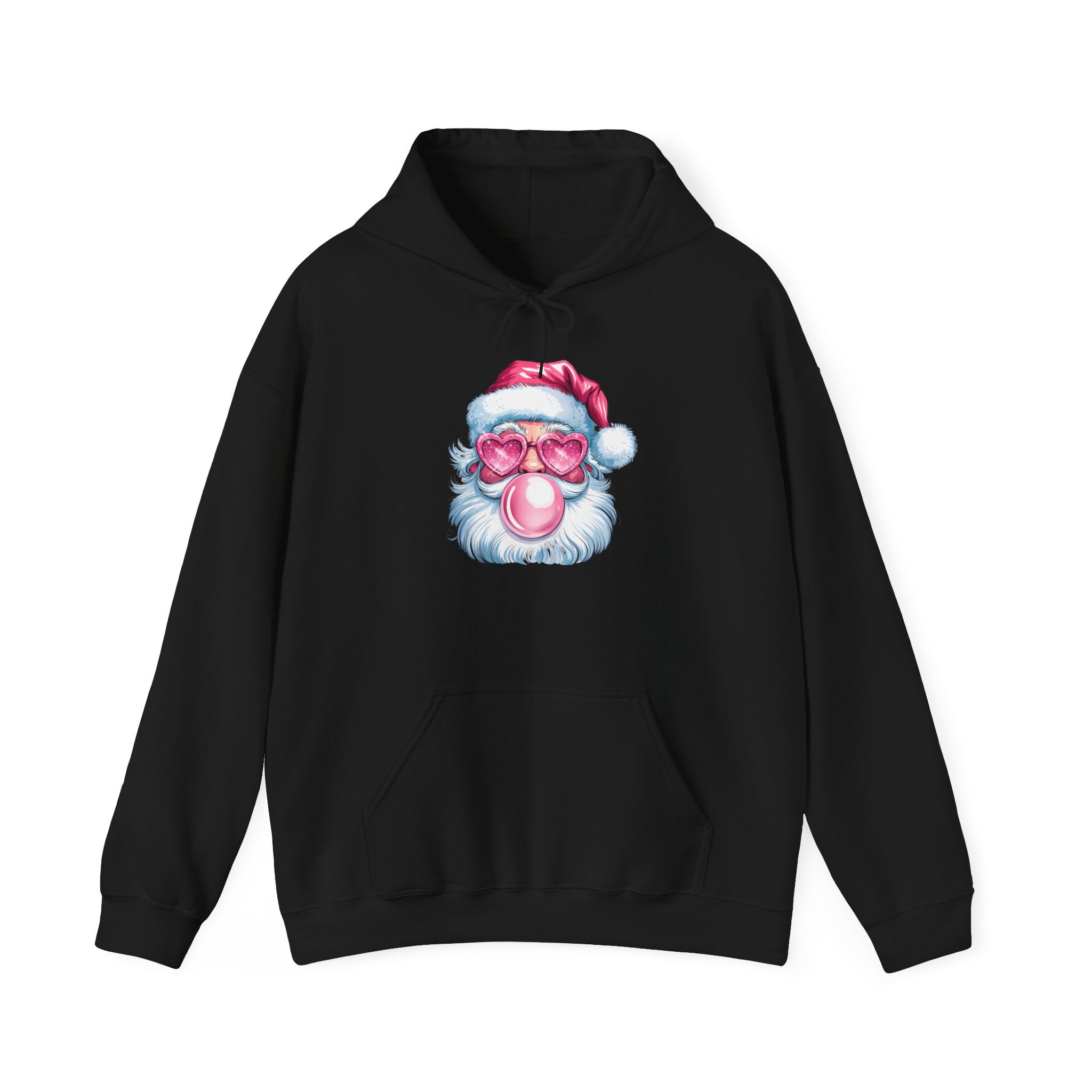 Funny Santa Bubble Gum Holiday Hoodie, Christmas Jumper, Xmas Sweatshirt, Winter Pullover, Festive Hooded Top