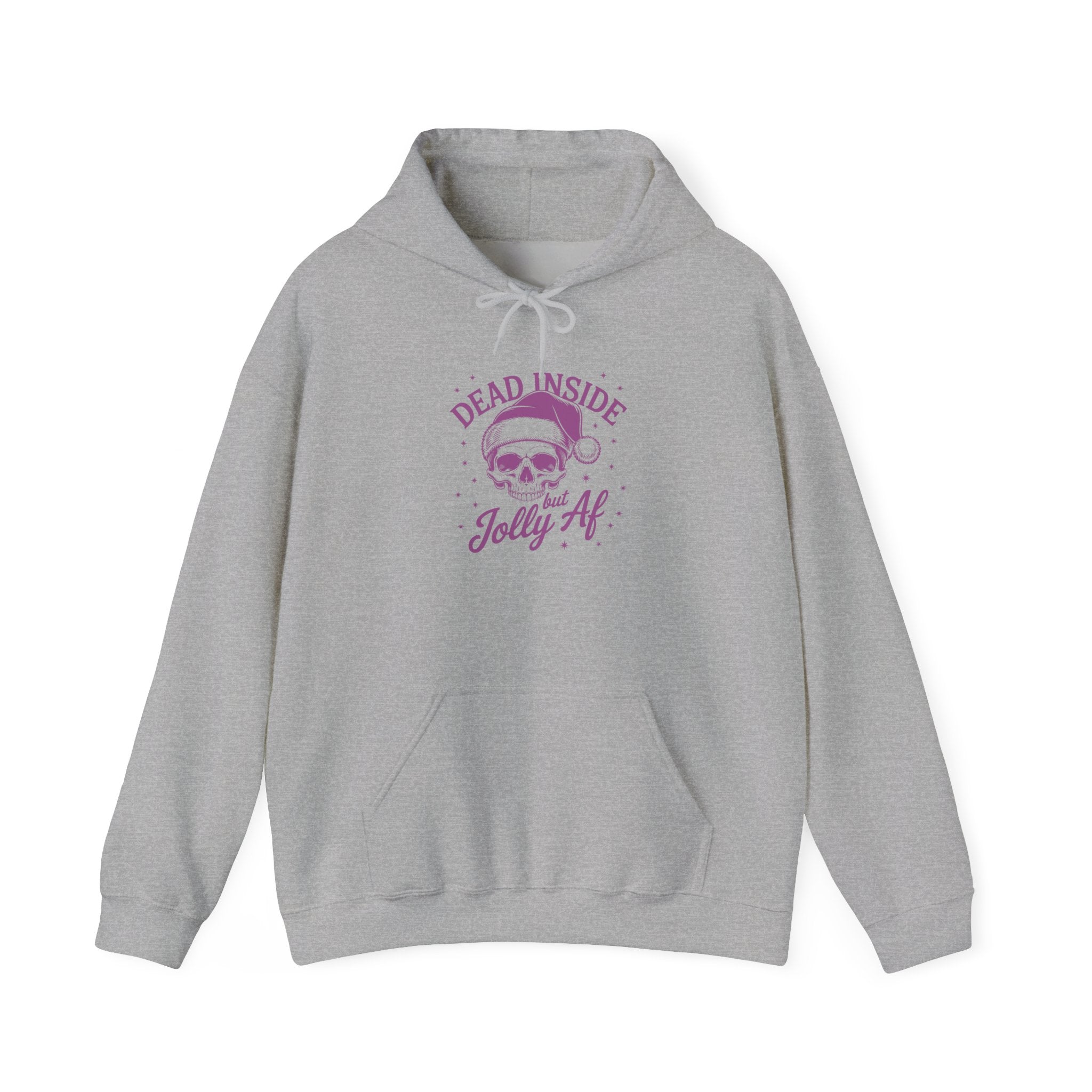 Dead Inside, Jolly AF Hoodie - Unisex Heavy Blend™ Sweatshirt for Holiday Cheer