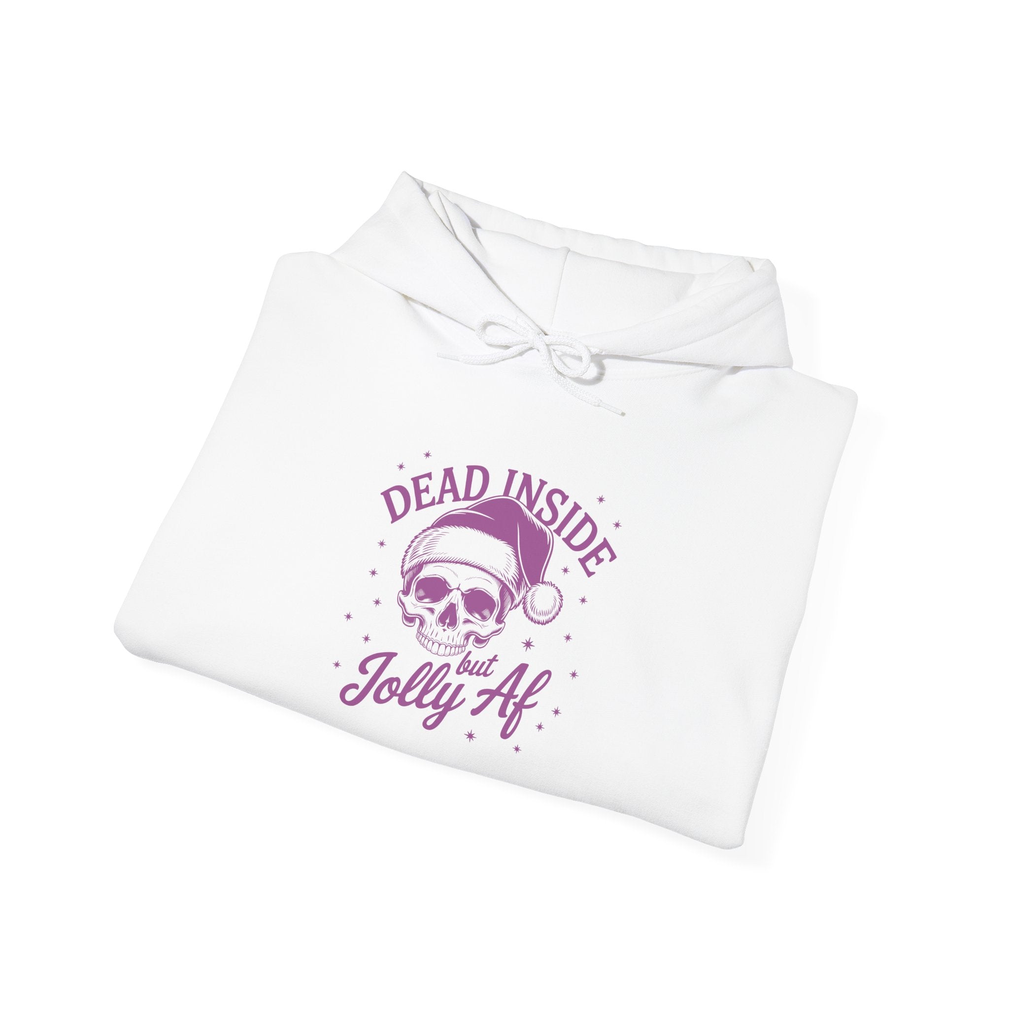 Dead Inside, Jolly AF Hoodie - Unisex Heavy Blend™ Sweatshirt for Holiday Cheer