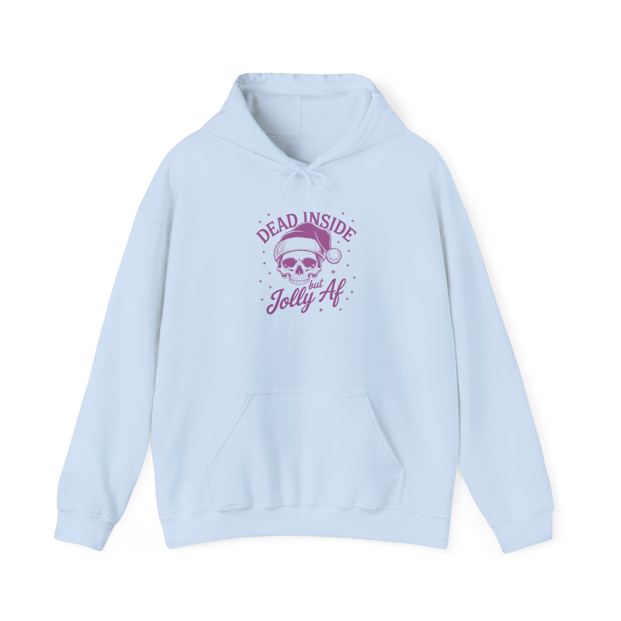 Dead Inside, Jolly AF Hoodie - Unisex Heavy Blend™ Sweatshirt for Holiday Cheer
