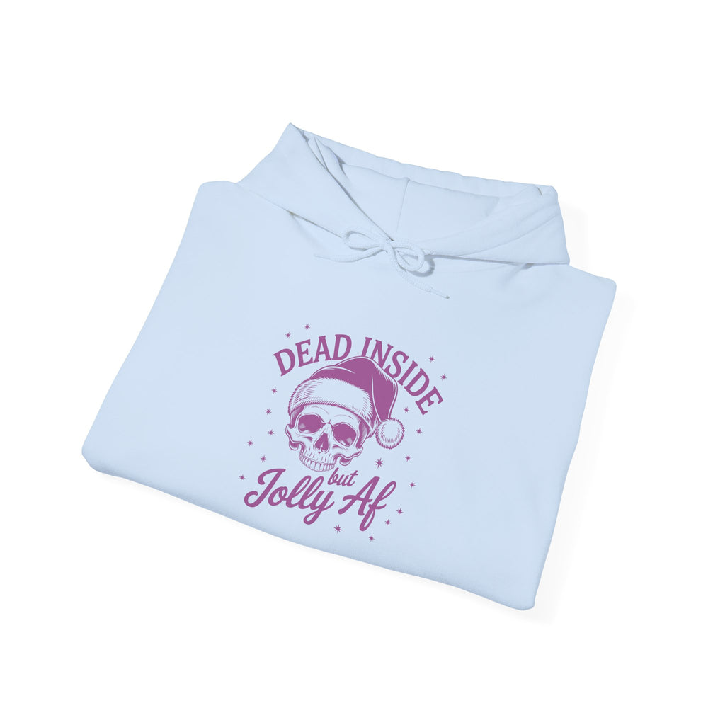 Dead Inside, Jolly AF Hoodie - Unisex Heavy Blend™ Sweatshirt for Holiday Cheer