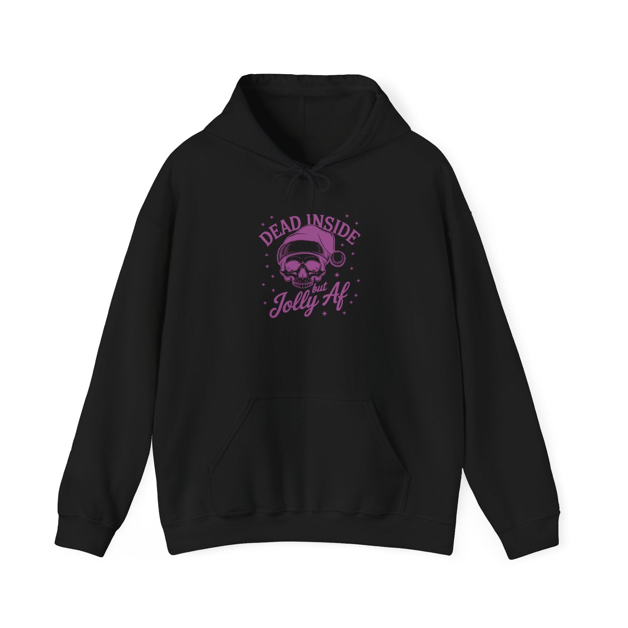 Dead Inside, Jolly AF Hoodie - Unisex Heavy Blend™ Sweatshirt for Holiday Cheer
