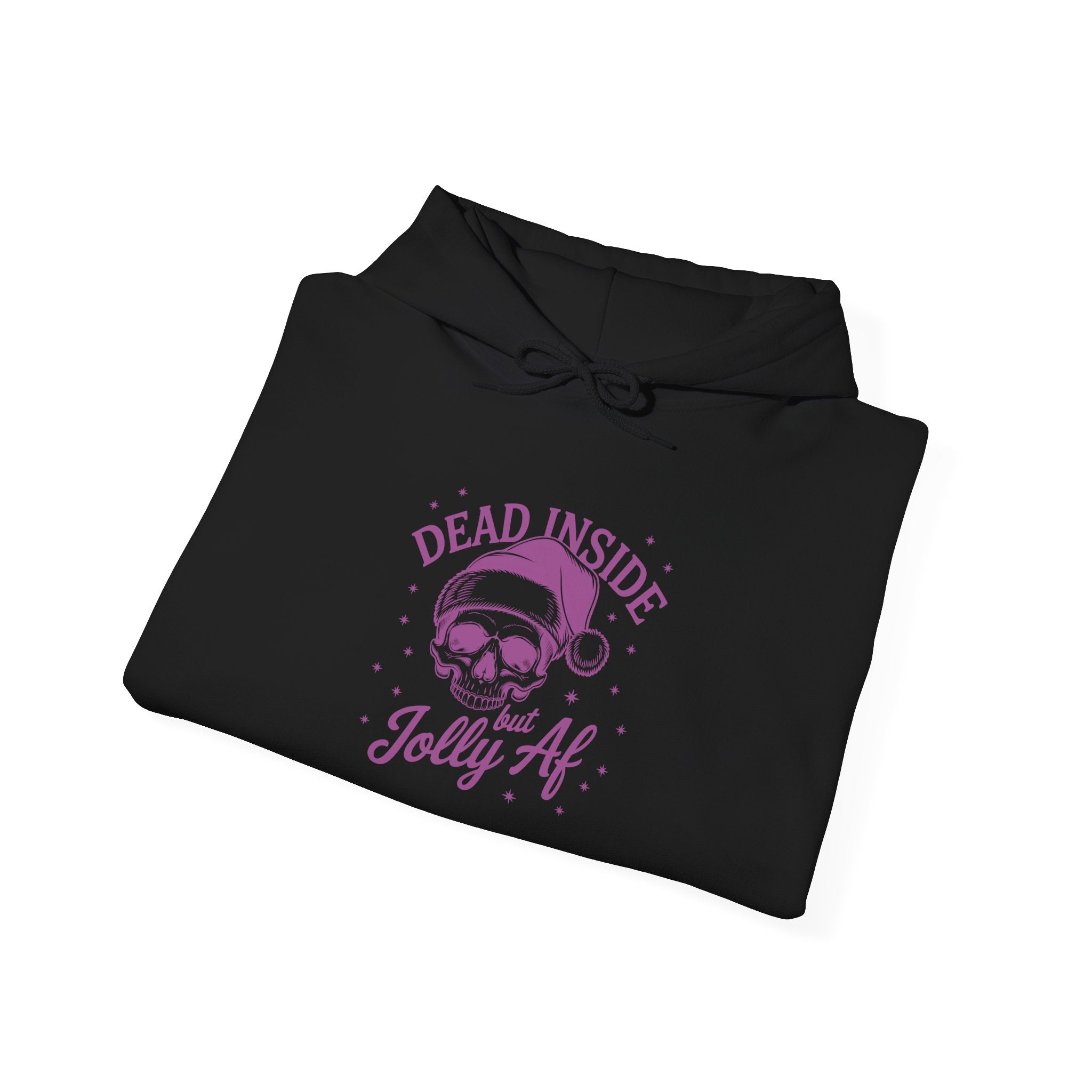 Dead Inside, Jolly AF Hoodie - Unisex Heavy Blend™ Sweatshirt for Holiday Cheer