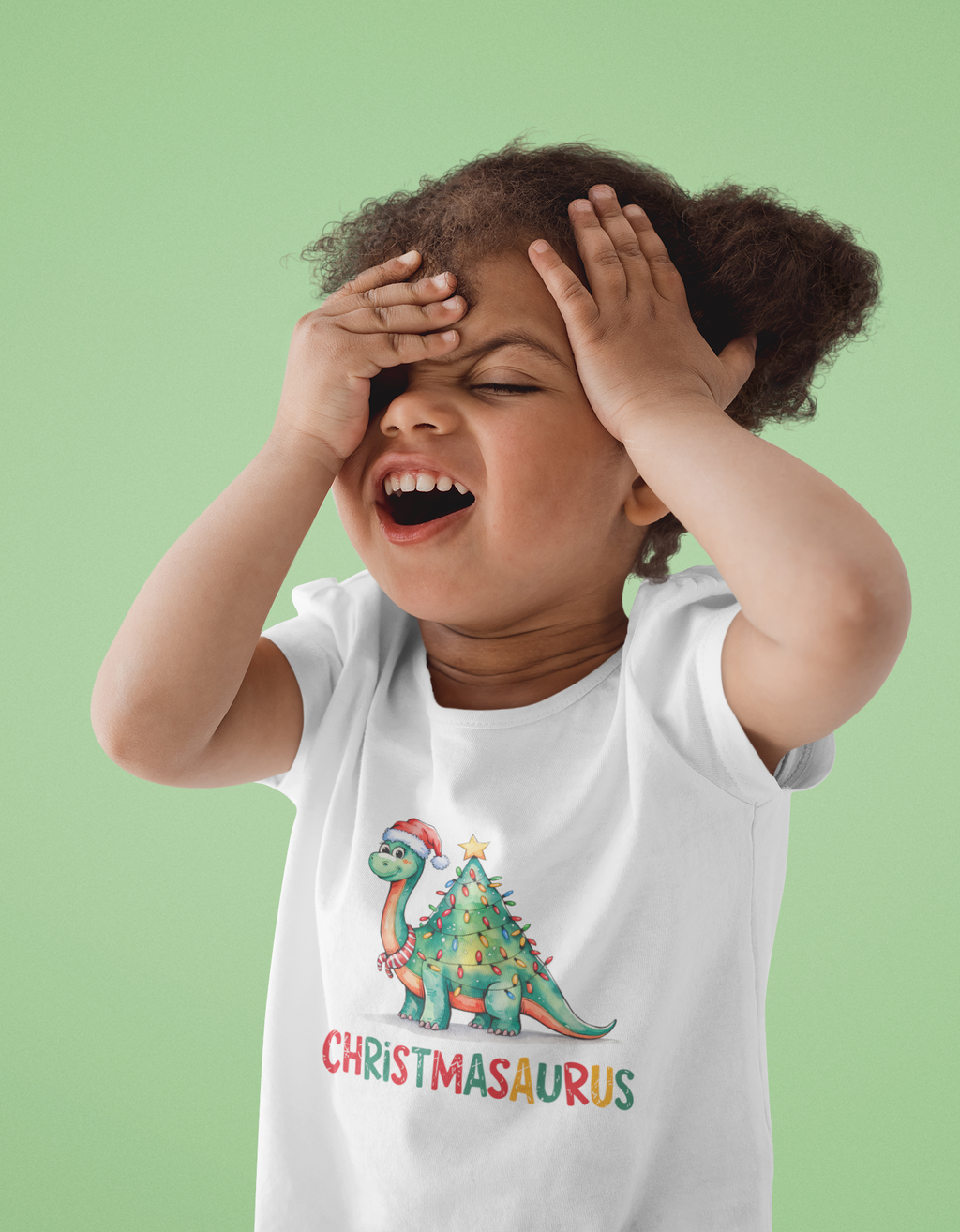 Toddler Christmas Tee with Fun Christmasaurus Dinosaur Design, Holiday Shirt, Gift for Kids, Xmas Outfit, Festive Clothing
