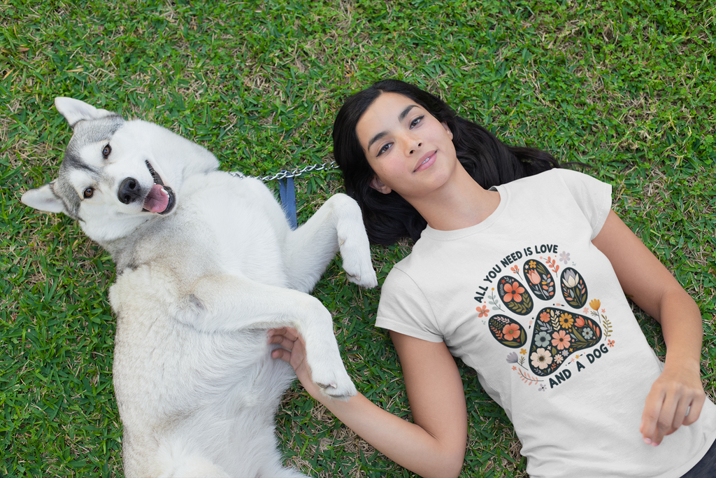 All You Need is Love and a Dog Unisex Heavy Cotton Tee